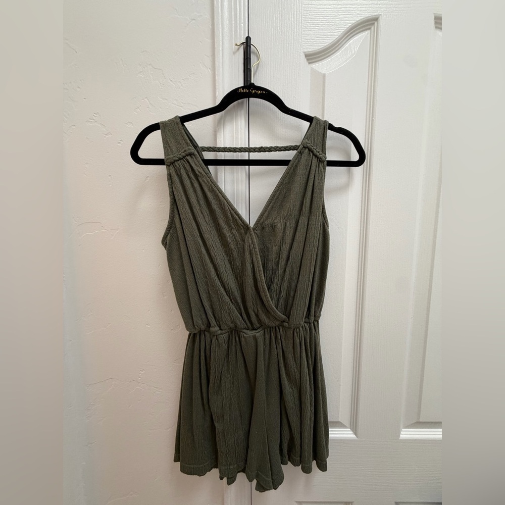 Olive Green Sleeveless Romper
